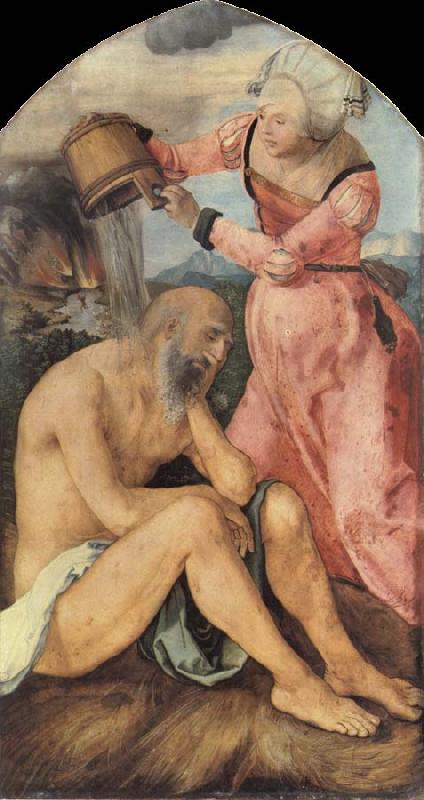 Albrecht Durer Job Castigated by his wife